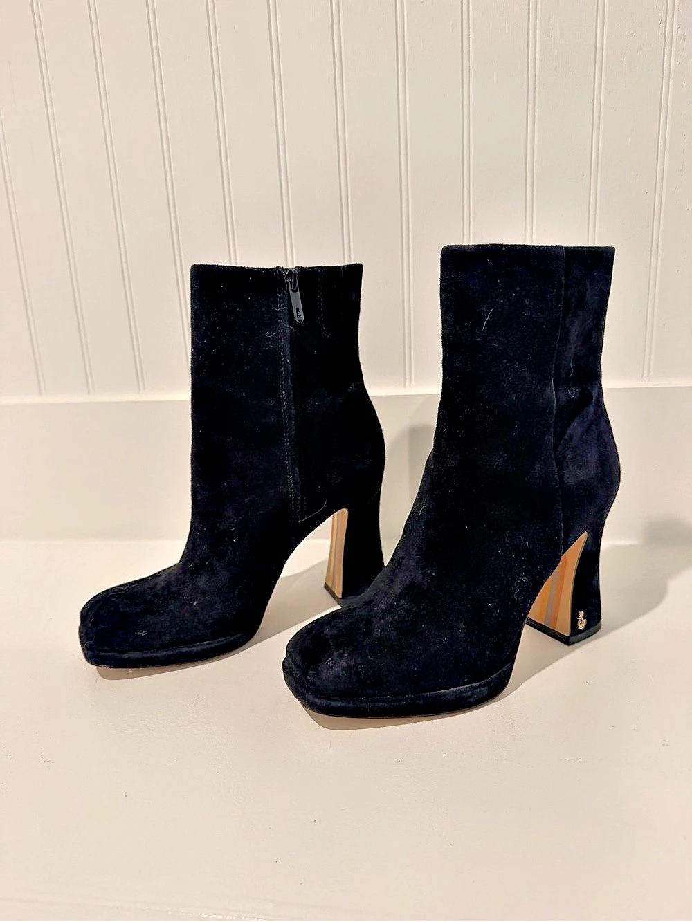 Sam Edelman Codie Black Suede Heeled Boots
